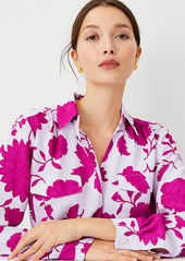 Ann Taylor Petite Floral Camp Shirt