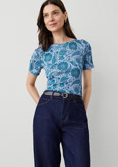 Ann Taylor Petite Floral Pima Cotton Tee