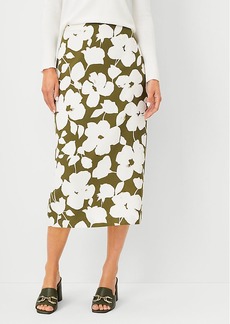 Ann Taylor Petite Floral Midi Skirt