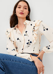 Ann Taylor Petite Flounce Collared Shirt