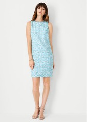 Ann Taylor Petite Geo Linen Blend Shift Dress