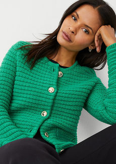 Ann Taylor Petite Geo Stitch Sweater Jacket