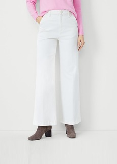 Ann Taylor Petite High Rise Trouser Jeans in Ivory