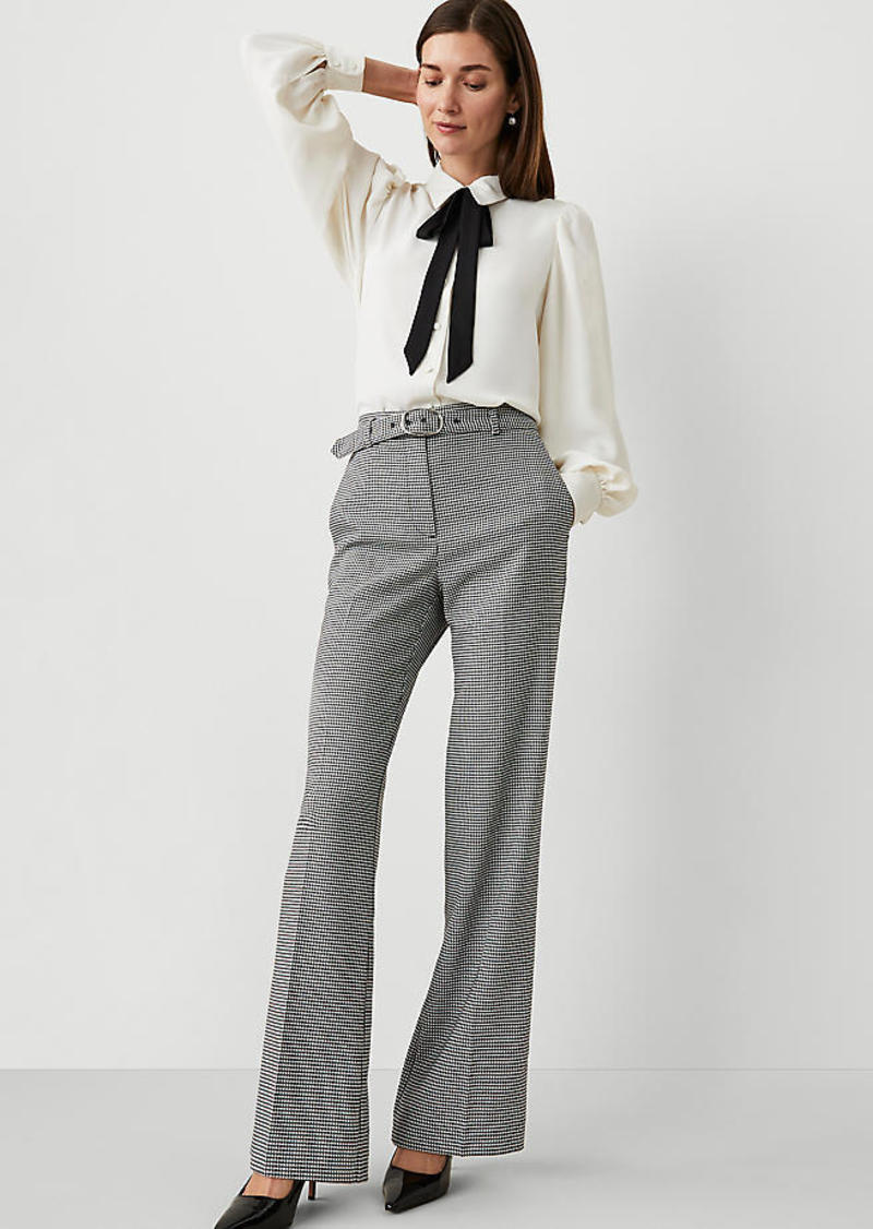 Ann Taylor Petite Houndstooth Belted Boot Pant