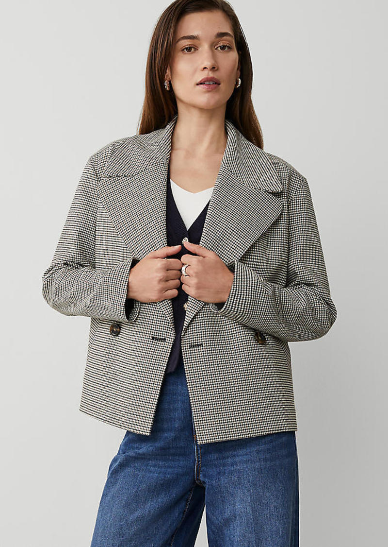 Ann Taylor Petite Houndstooth Short Swing Trench Jacket