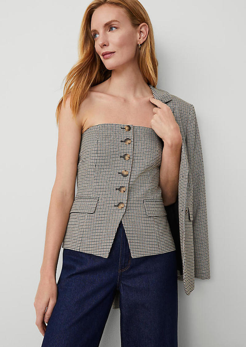 Ann Taylor Petite Houndstooth Strapless Vest