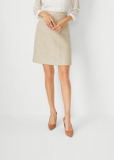 Ann Taylor Petite Metallic Tweed A-Line Skirt