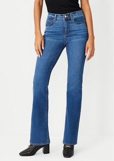 Ann Taylor Petite Mid Rise Boot Jeans in Bright Mid Indigo Wash - Curvy Fit