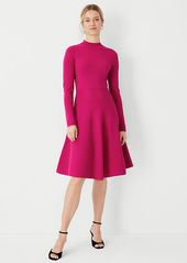 Ann Taylor Petite Mock Neck Flare Sweater Dress