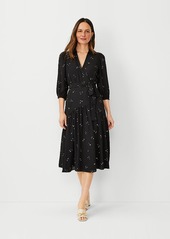 Ann Taylor Petite Petaled Wrap Flare Dress