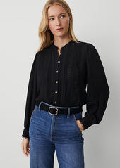 Ann Taylor Petite Pintuck Button Down Blouse