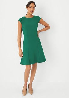 Ann Taylor Petite Pique Belted Flare Dress