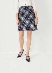 Ann Taylor Petite Plaid A-Line Skirt