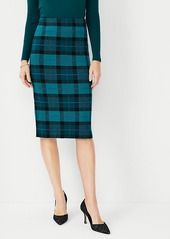 Ann Taylor Petite Plaid Jacquard Pencil Skirt