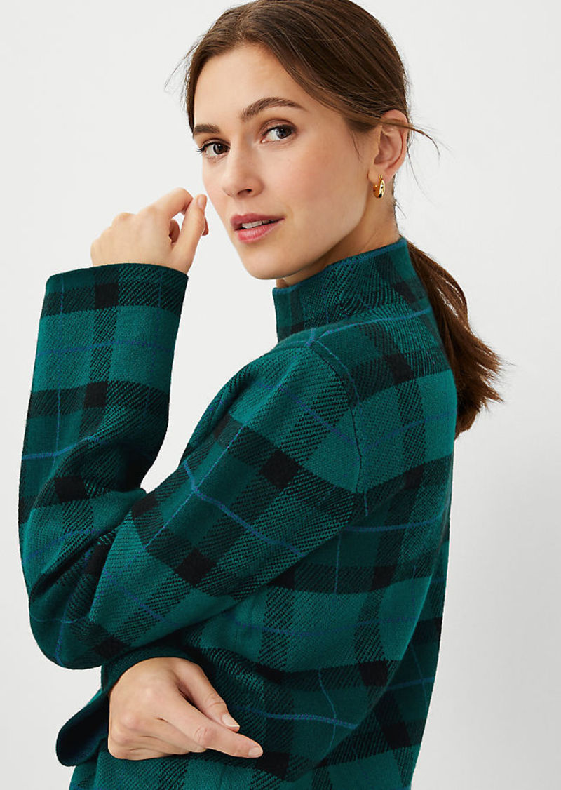 Ann Taylor Petite Plaid Jacquard Sweater