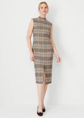 Ann Taylor Petite Plaid Mock Neck Sheath Dress