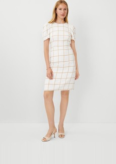 Ann Taylor Petite Plaid Short Sleeve Sheath Dress