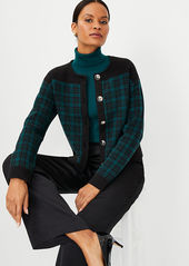 Ann Taylor Petite Plaid Sweater Jacket