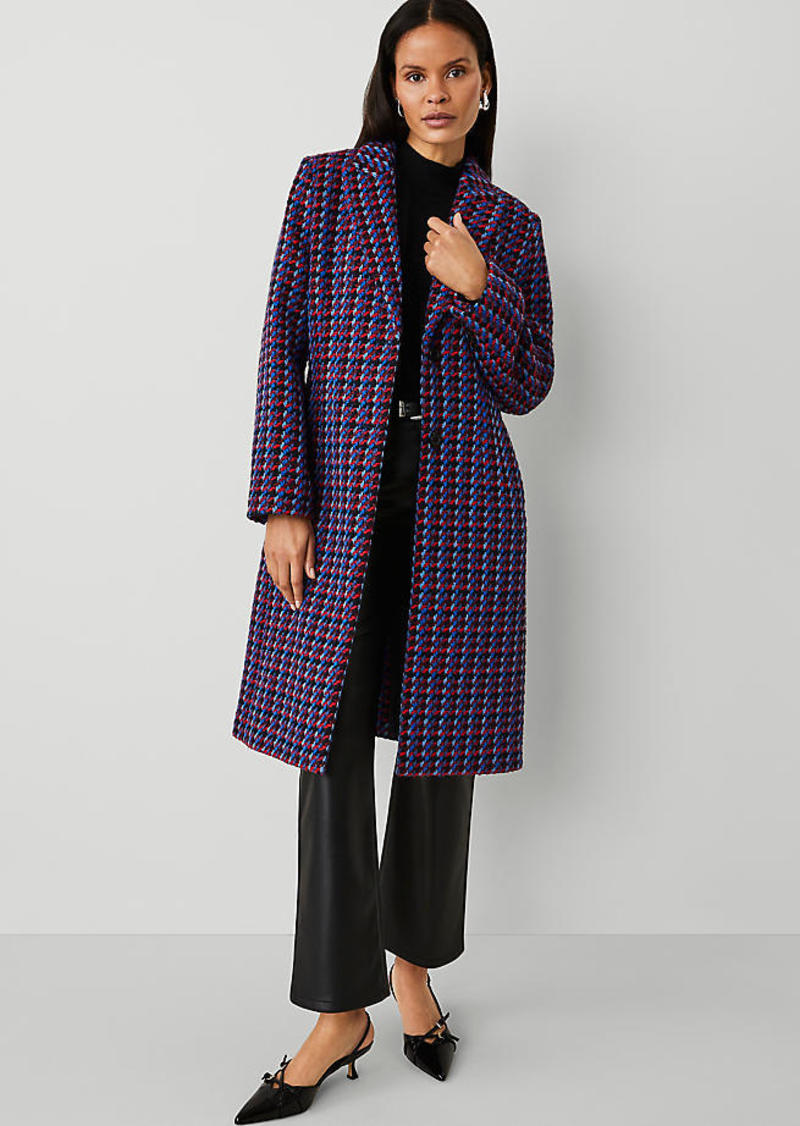 Ann Taylor Petite Plaid Tailored Chesterfield Coat