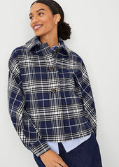 Ann Taylor Petite Plaid Twill Cropped Mac Jacket