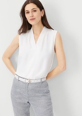 Ann Taylor Petite Pleated V-Neck Top