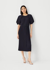 Ann Taylor Petite Plisse Belted Midi Dress