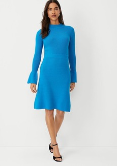 Ann Taylor Petite Ribbed Button Cuff Sweater Dress