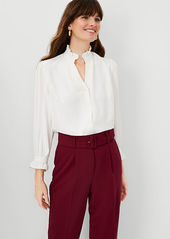 Ann Taylor Petite Ruffle Button Top