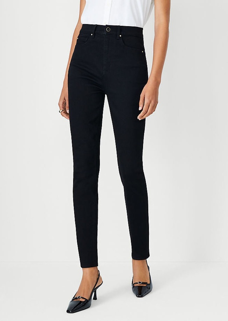 Ann Taylor Petite High Rise Skinny Jeans in Classic Black Wash