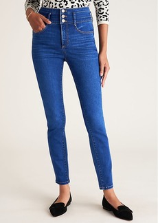 Ann Taylor Petite Sculpting Pocket High Rise Skinny Jeans in Classic Mid Wash
