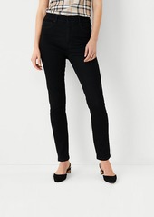 Ann Taylor Petite Sculpting Pocket High Rise Skinny Jeans in Jet Black Wash