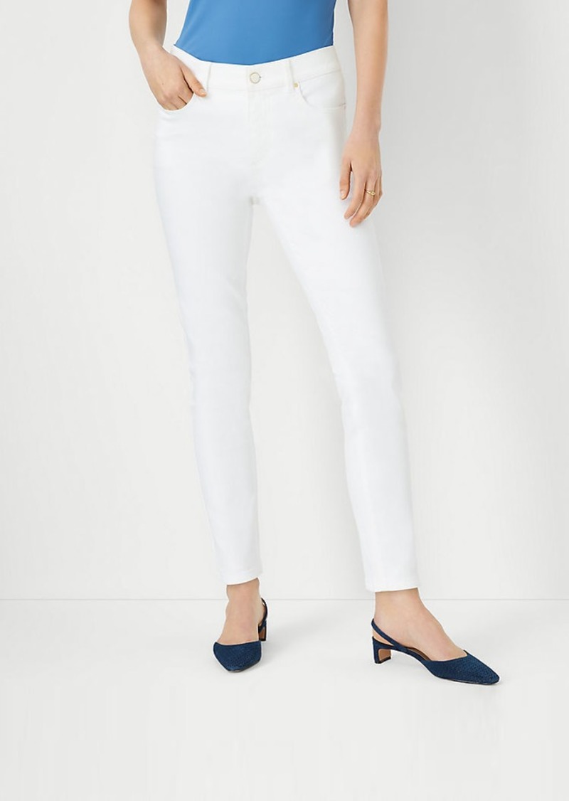 Ann Taylor Petite Sculpting Pocket Mid Rise Skinny Jeans in White