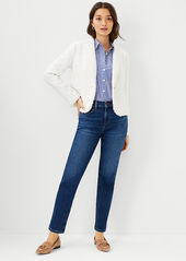 Ann Taylor Petite Sculpting Pocket Mid Rise Taper Jeans in Classic Indigo Wash