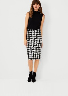 Ann Taylor Petite Sequin Houndstooth Pencil Skirt