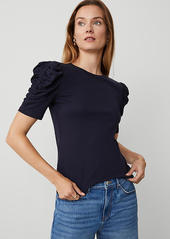 Ann Taylor Petite Shirred Elbow Sleeve Top