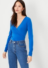 Ann Taylor Petite Shirred Wrap Top