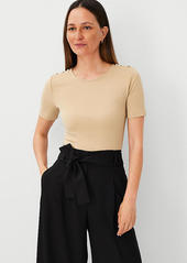 Ann Taylor Petite Shoulder Button Tee