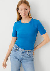 Ann Taylor Petite Shoulder Button Tee