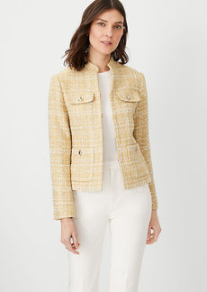 Ann Taylor Petite Stand Collar Tweed Jacket