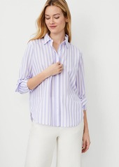 Ann Taylor Petite Stripe Relaxed Perfect Shirt