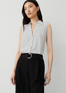 Ann Taylor Petite Stripe Sleeveless Essential Shirt