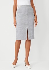 Ann Taylor Petite Textured Button Waist Pencil Skirt