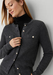 Ann Taylor Petite Tuck Stitch Cardigan