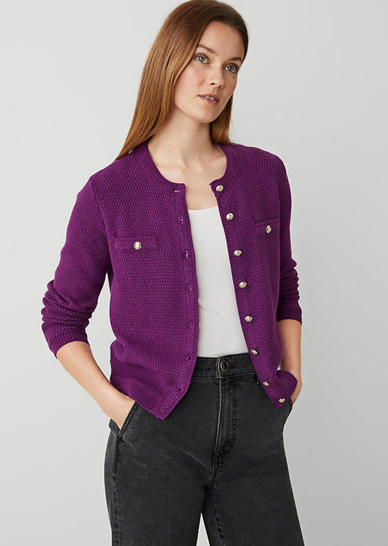 Ann Taylor Petite Tuck Stitch Cardigan