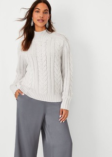 Ann Taylor Petite Turtleneck Cable Sweater