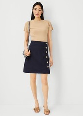 Ann Taylor Petite Tweed Button Wrap Skirt