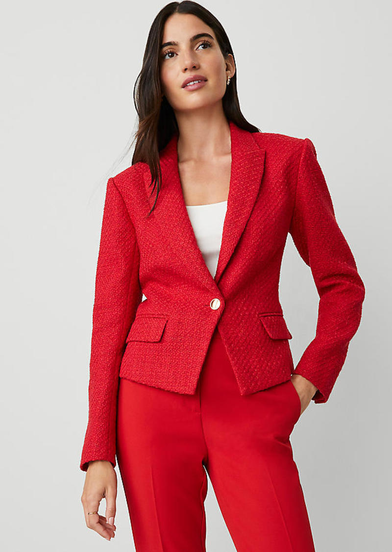 Ann Taylor Petite Tweed Fitted Blazer