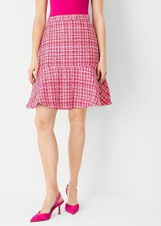 Ann Taylor Petite Tweed Flounce Pencil Skirt