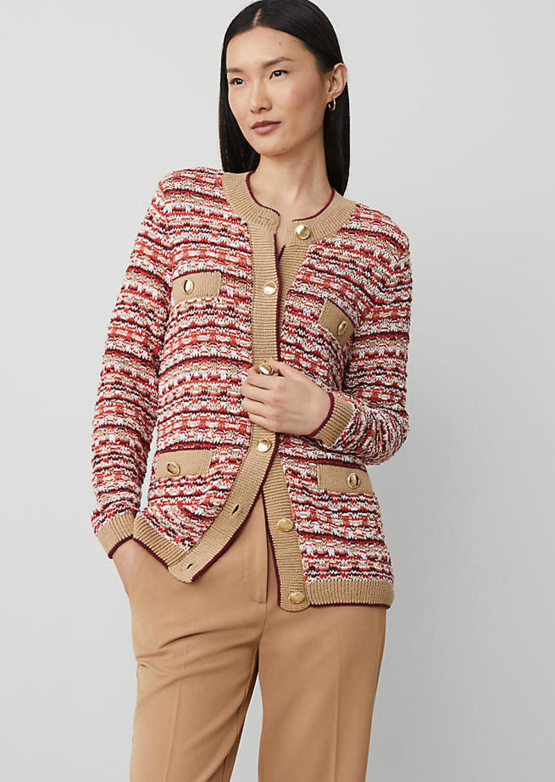 Ann Taylor Petite Tweed Stitch Cardigan