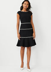 Ann Taylor Petite Tweed Tiered Flare Dress